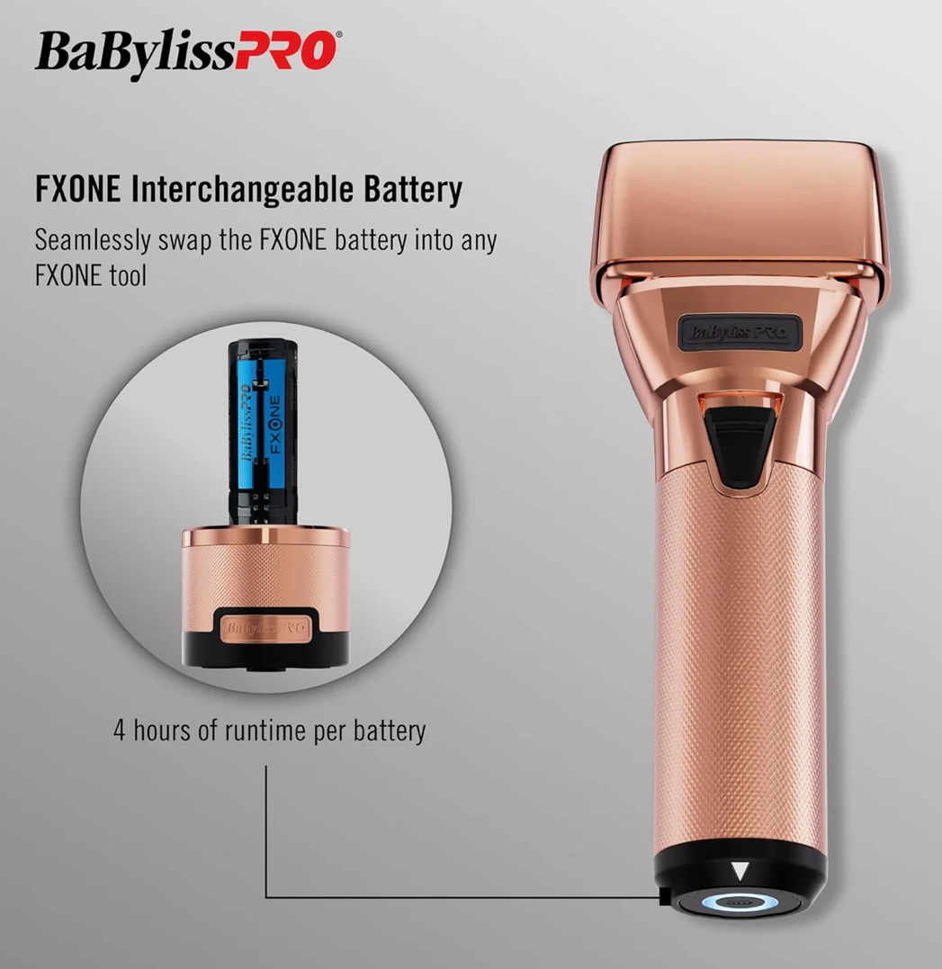 Babyliss Rose Gold Fx One Battery System Shaver