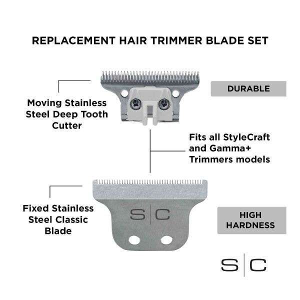 STYLECRAFT TRIMMER BLADE WITH STAINLESS STEEL DEEP TOOTH CUTTER SET