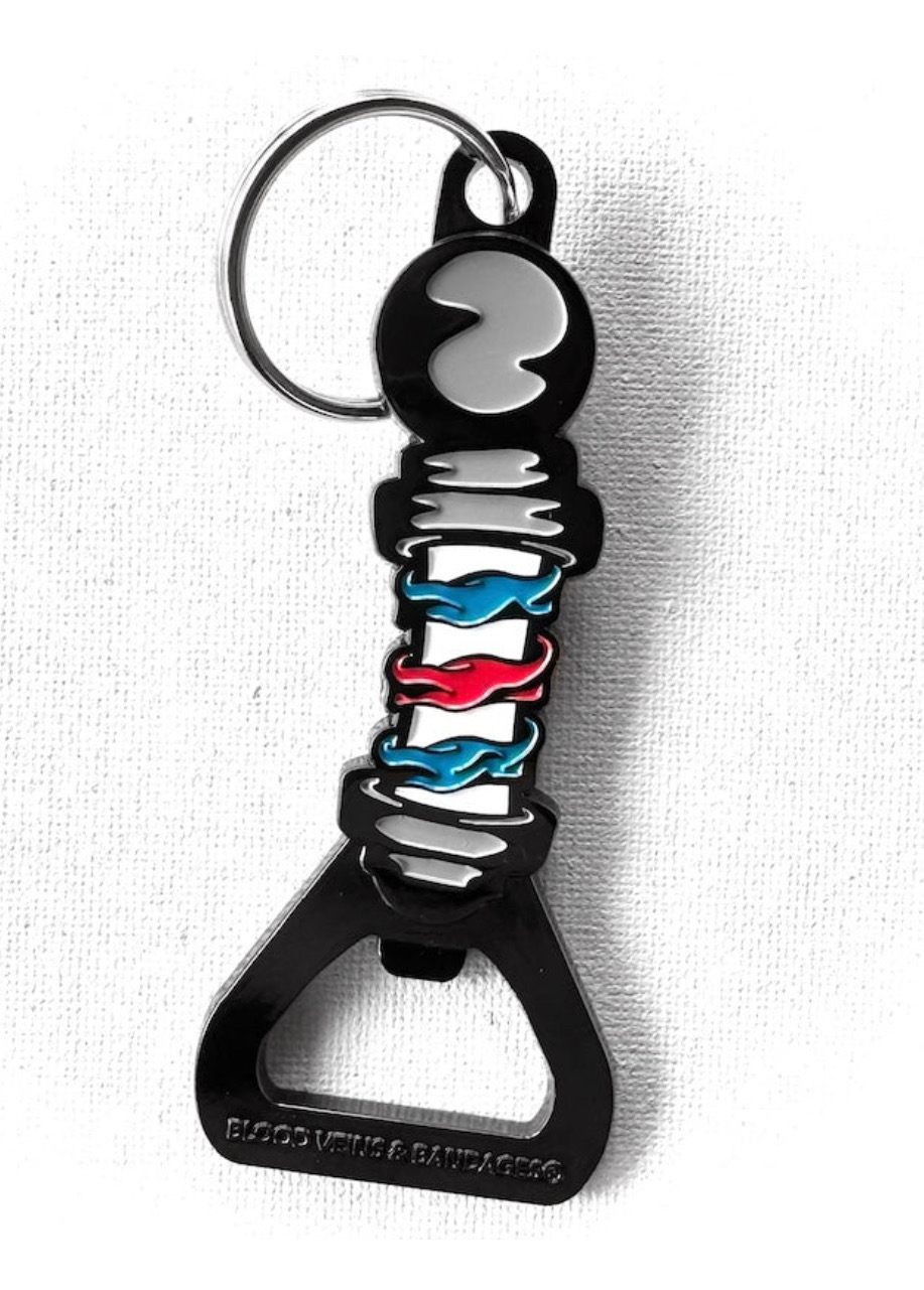 Blood Veins And Bandages Cartoon Barber pole Keychain