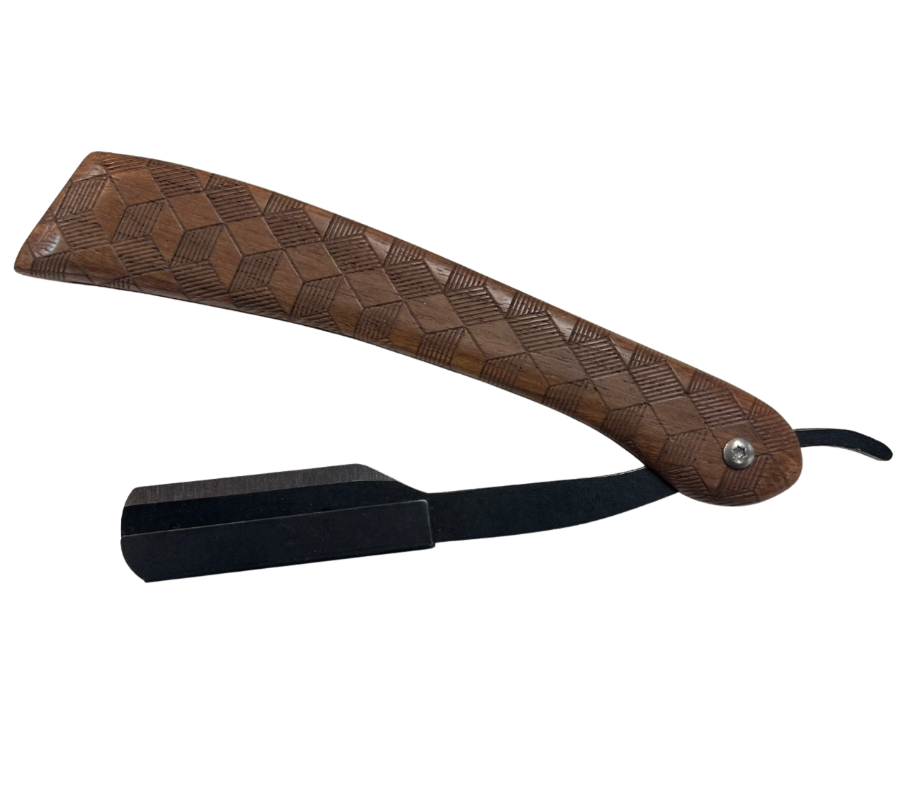 Brown Geometric Wood Print Razor