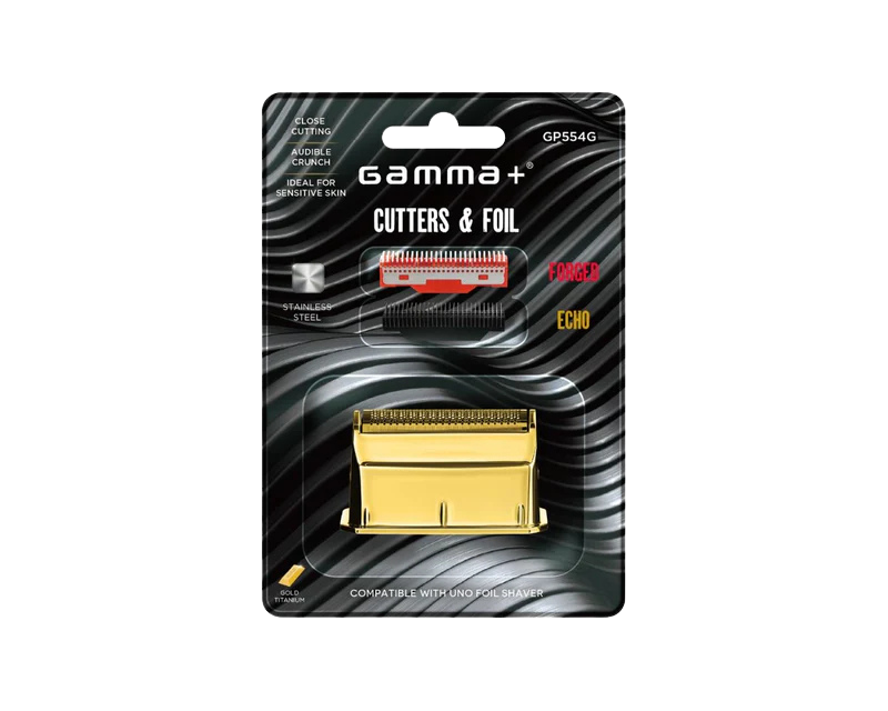 Gamma+ Gold Titanium Single Foil Replacement Head & Forged Cutters for Uno Shaver